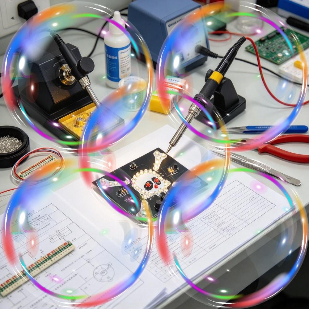 DC 5V Skull Led Light Diy Soldering Kit DC002 Interface 3 Lighting Modes Electronic Practice Kit For Beginner Welding Training