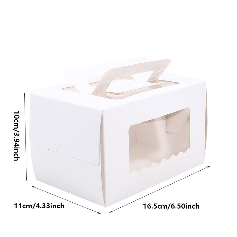 10pcs Cake Packing Boxes With Window Portable Cake Box Swiss Roll Mousse Dessert Gift Box Wedding Favors Xmas Party Decoration