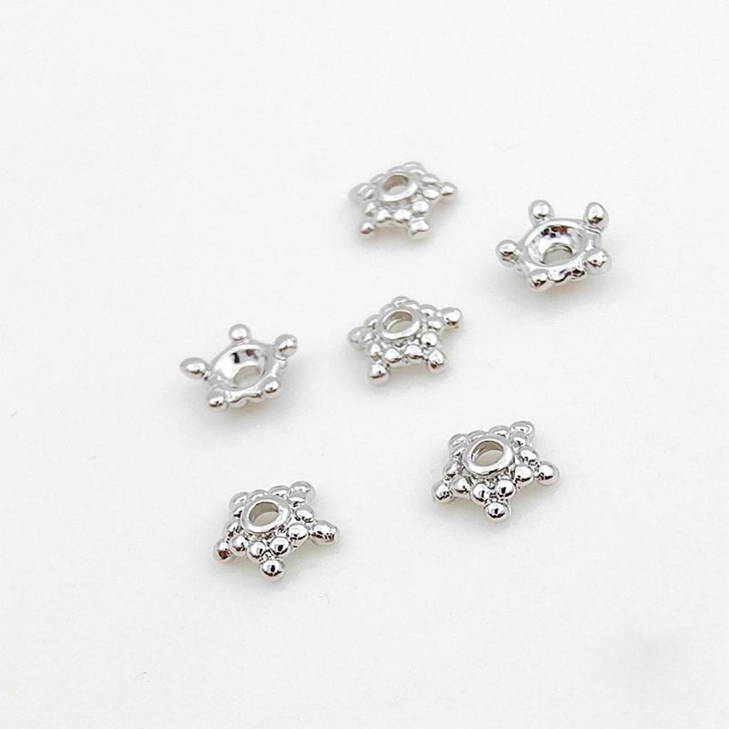S925 Sterling Silver Flower Spacer Beads for DIY Necklace and Bracelet Jewelry