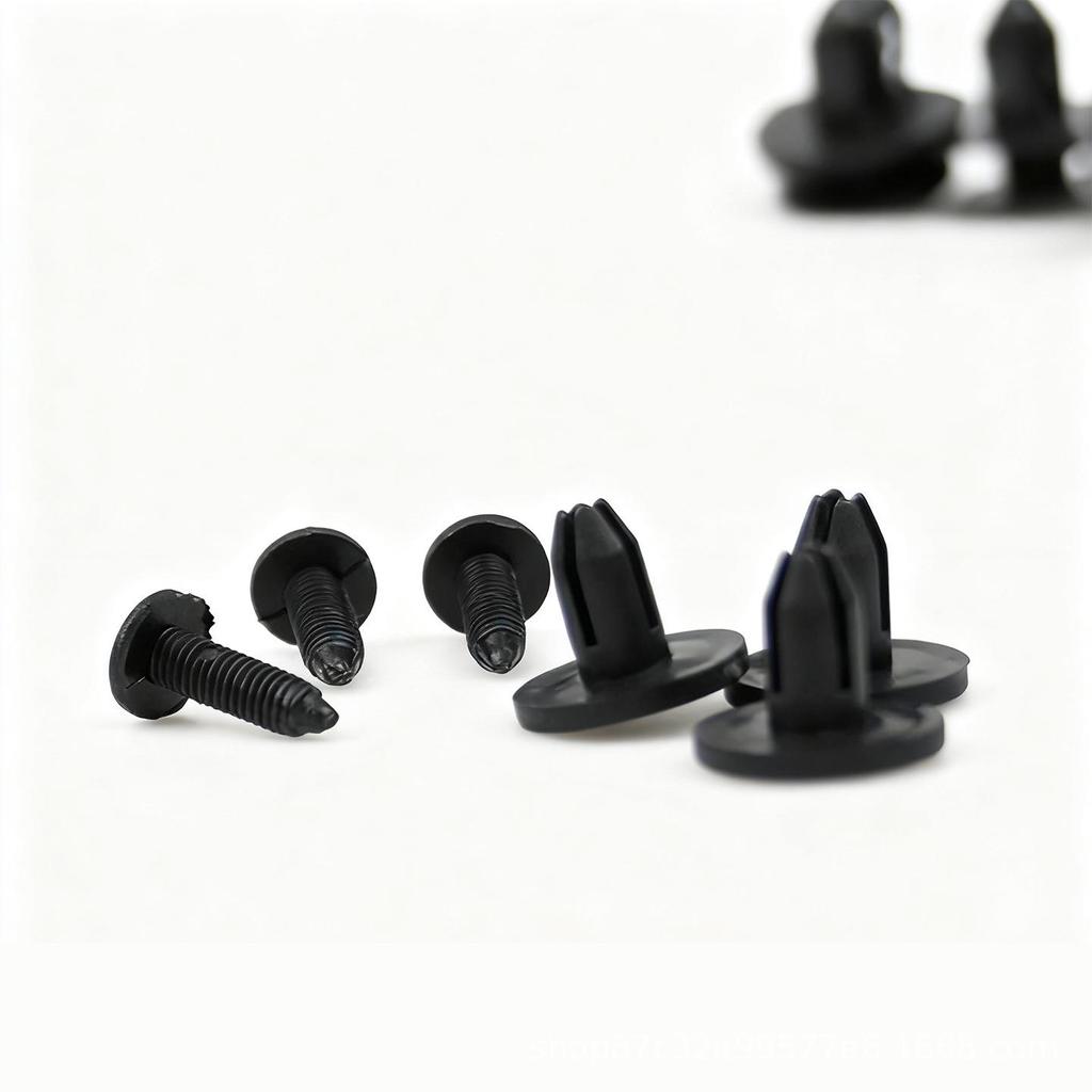 Universal 6mm Black Fender Liner Mudguard Clip with Expansion Screw