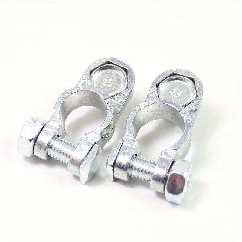 1Pair Car Battery Terminal Clamps Adjustable Conductive Caps Heavy Duty Stud Type Cable Positive Negative