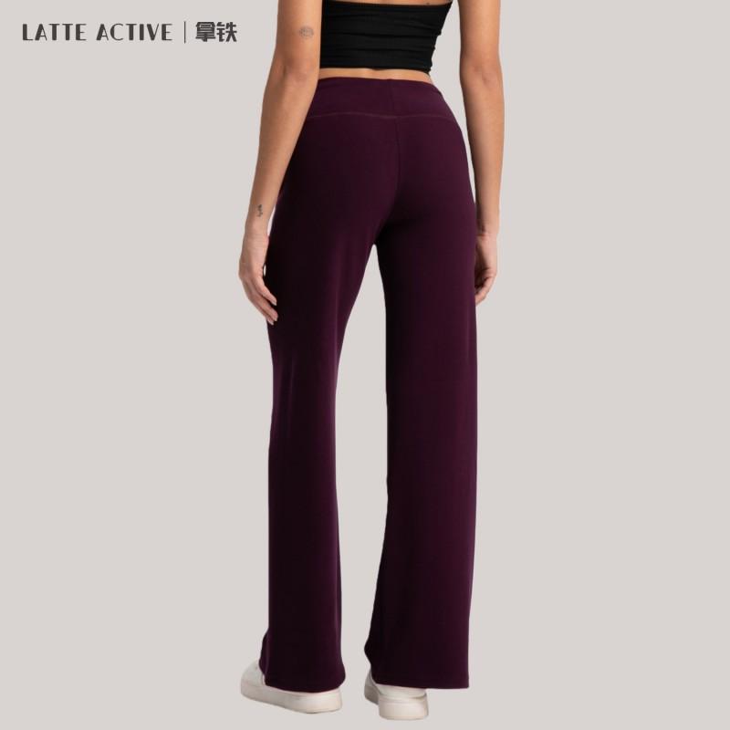 High-Waisted Drawstring Wide Leg Pants Women Soft Cotton Blend Warm Loose Fit Yoga Joggers Winter