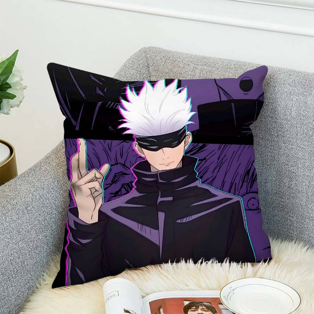 Jujutsu Kaisen Gojo Satoru Pillowcase Modern Home Decoration Living Room Luxury Cushion Cover For Sofa Decorative Pillowcases