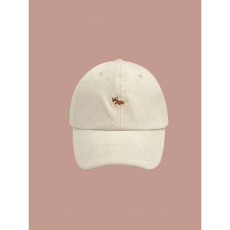 Cartoon cute corgi puppy cap children spring and summer simple versatile soft top embroidered baseball cap couple