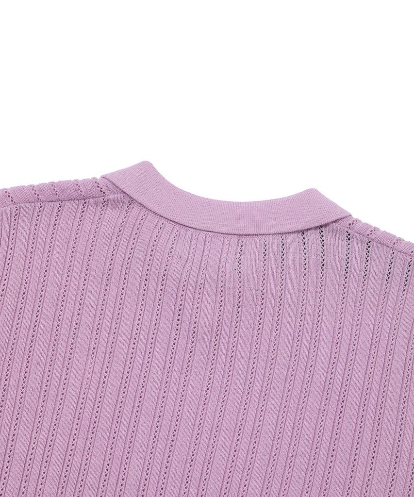 BEENTRILL NEWYORK Women'S Short Sleeve Cable Collar Comfort Fit Knit (Light Pink)
