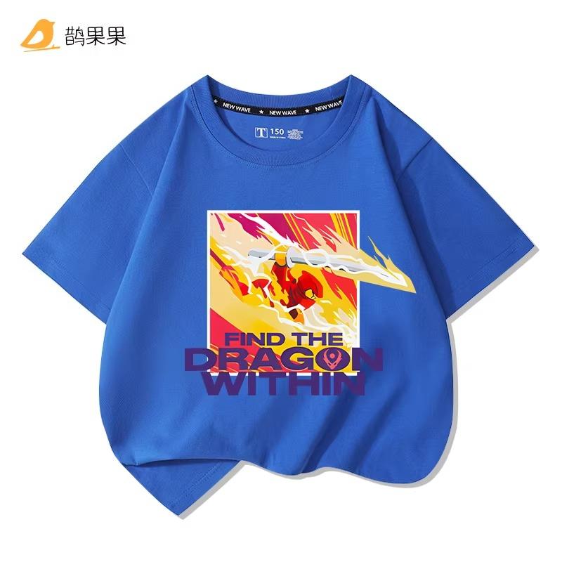 Phantom Ninja Limited Edition Printed T-Shirt for Big Boys and Girls - Children's Summer Cotton Short-Sleeved Shirt
