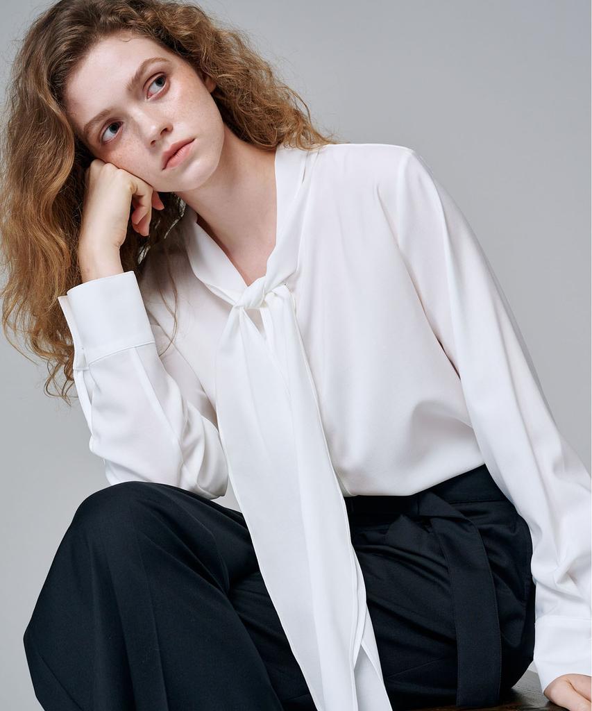 MALOUPE 4113 Summer Tie Blouse (White)