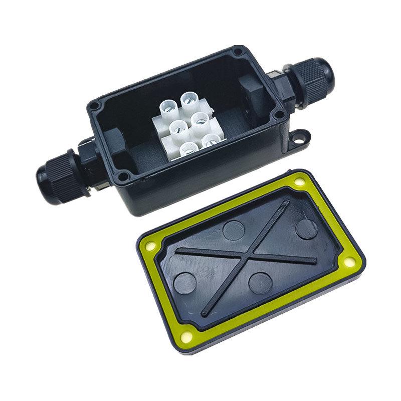 Outdoor Black Mini Waterproof Junction Box with Terminals