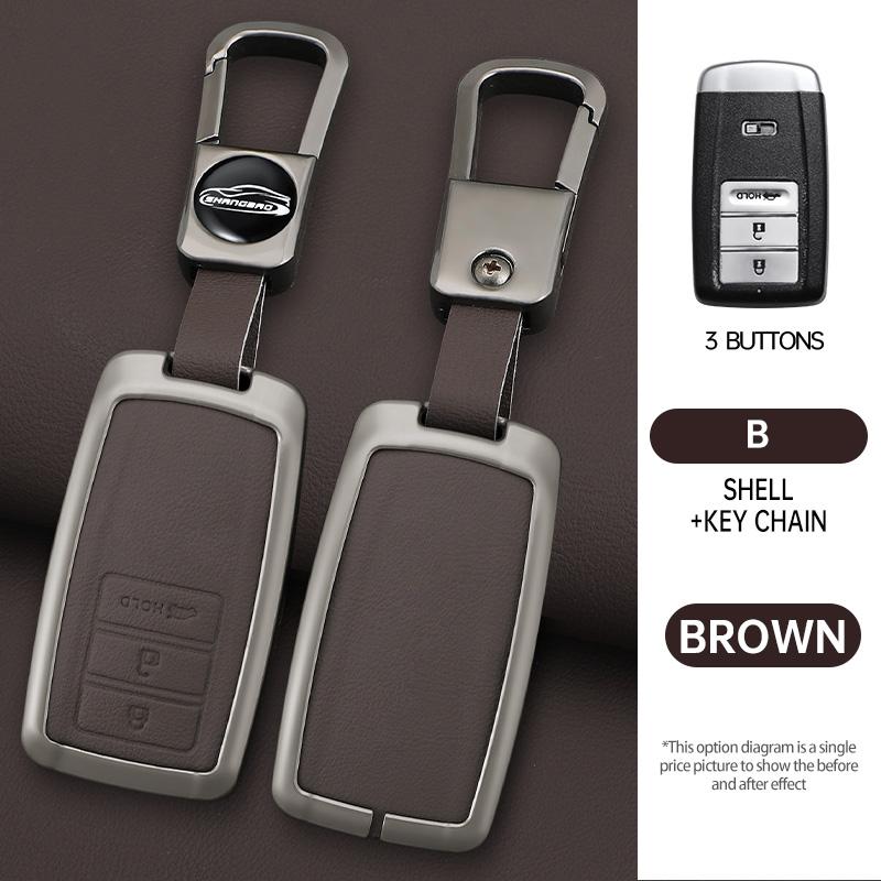 Genuine Leather Auto Key Fob Case Intelligent Smart Fobs Housing Cover Automotive Auto Accessories Fit For Acura Ilx Rlx Tlx Rdx Mdx