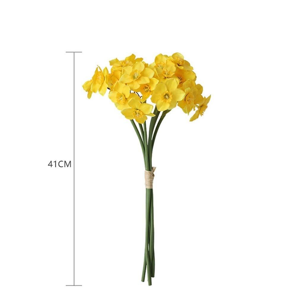 6 Stück/Bund Künstliche Falsche Blumenstrauß Ländlicher Stil Narzisse Osterglocke Künstliche Falsche Pflanze Fotografie Requisiten Heimdeko