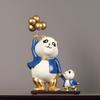 Modern Light Luxury Panda Ornament: Cute Parent-Child Decorative Item for Living Room or Study