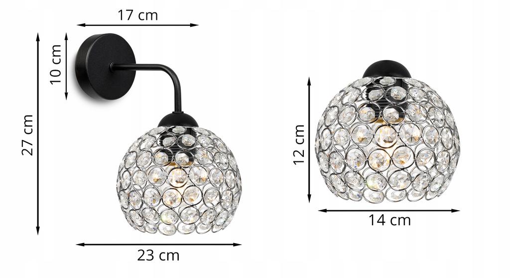MODERN KNKIET LAMP ELEGANT CRYSTALS CHROME