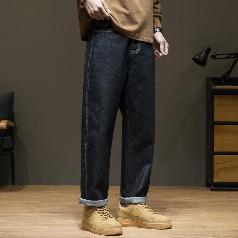 Fengshe Men's Jeans - Autumn 2025 Trendy Loose Straight Fit Casual Pants