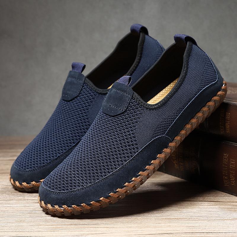 

Fashion Summer Men Shoes 47 Mesh Shoes for Men with Hollowed Out Summer Soft Sole Shoe Shallow Mouth Lightweight Breathable Sneakers Men 38 синий