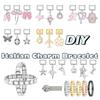 3Pcs/Set Brilliant Butterfly Moon Cherry Flowers Pendant Italian Charm Links Fit 9mm Stainless Steel Bracelet DIY Making Gift