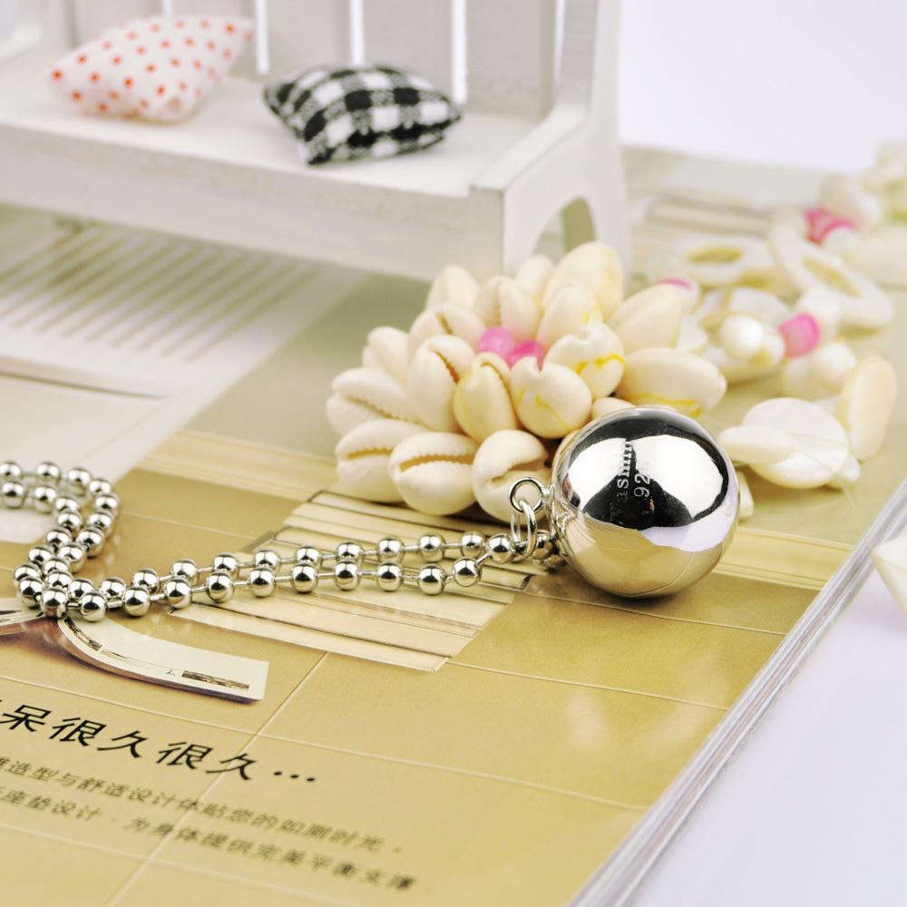 Woman's 925 Sterling Silver Necklace Concise Style Ball Pendant Girls Beads Chain Fashion Silver Jewelry Birthday Gift Free Box