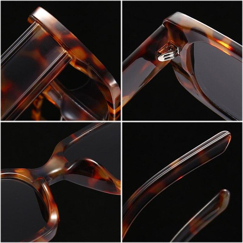 SO&EI Retro Small Rectangle Gradient Sunglasses Women Square Trending Shades UV400 Men Champagne Sun Glasses