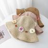 Summer Hats For Women Flower Rope Wide Brim Sun Hat Lady Foldable Sunhat Sunscreen Beach Accessories Seaside Holiday New