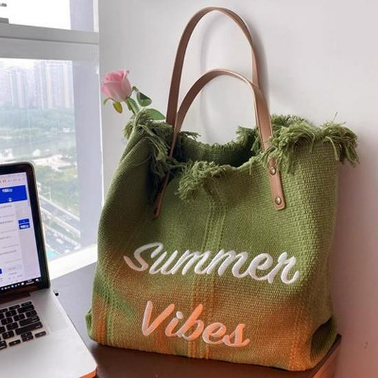 Sac Féerique Sac à Main Shopping Épaule & Cabas à Pompons Brodé pour Femmes