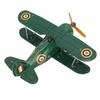 Vintage Wind Up Airplane Toy Tinplate Retro Clockwork Aircraft Figure Mini Airplane Ornament for