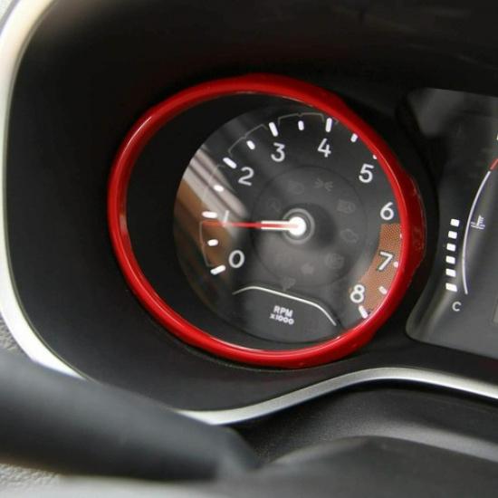 Car Dashboard trument Trim Decor Ring for Jeep Compass 2017+ Red Accessories