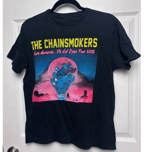 The chainsmokers tee Shirt Unisex Fan Gift Black Cotton Unisex T-Shirt XXL