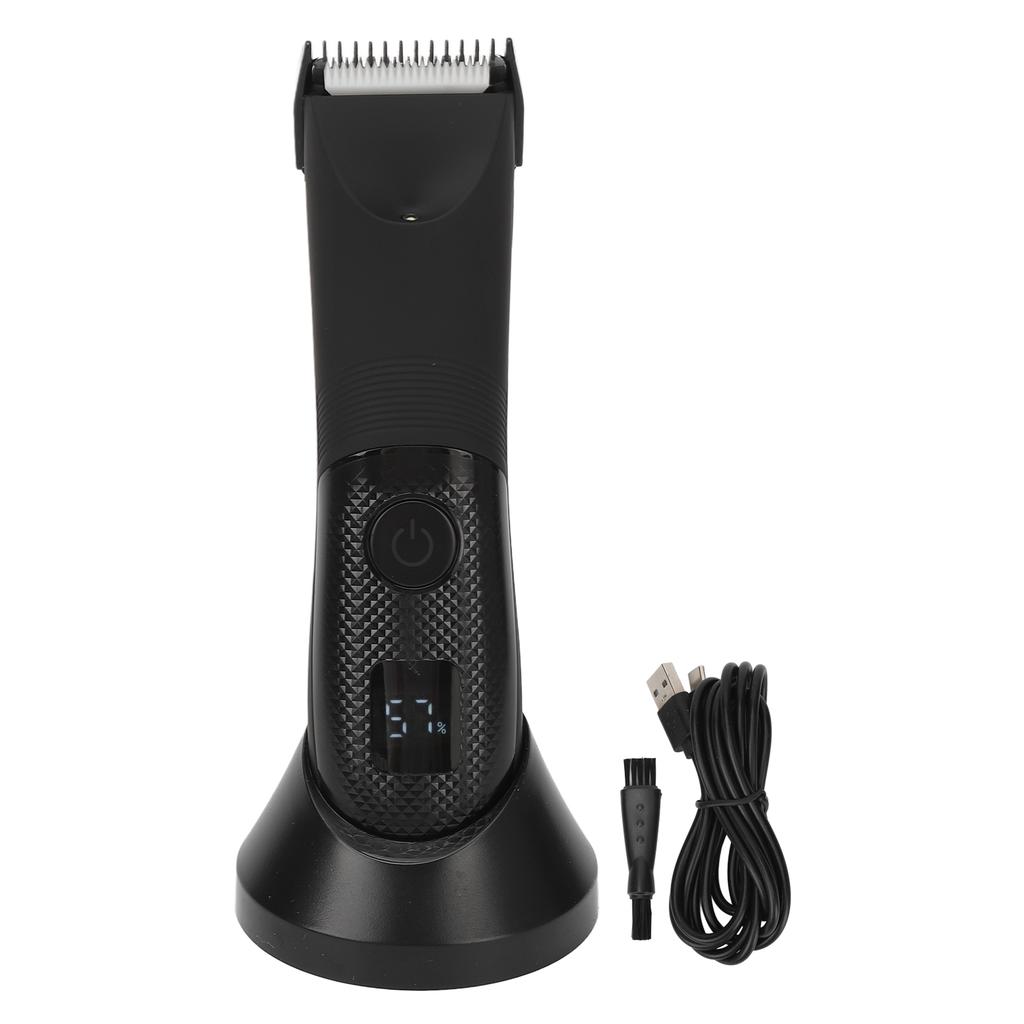 Electric Body Hair Clipper Ceramic Cutter Head USB Rechargeable Body Hair Trimmer for Men