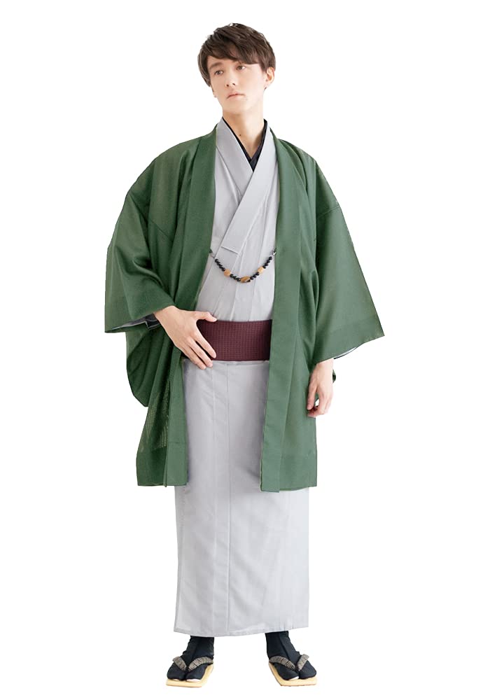 Summer Single Komaro Single Willow [KYOETSU] Haori, Washable, Plain, Clothes, Fabric, Item, Men's (M, Dyed)