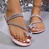 Rhinestone Butterfly Cover Toe Cool Slippers Female Summer Flat-bottomed Fairy with Skirt Pinch Two Wear Sandals Outside the Beach