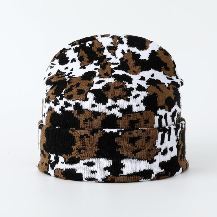 Halloween Knitting Cow Pattern Soft Unisex Hat Adult Outdoors for Ski Cycling