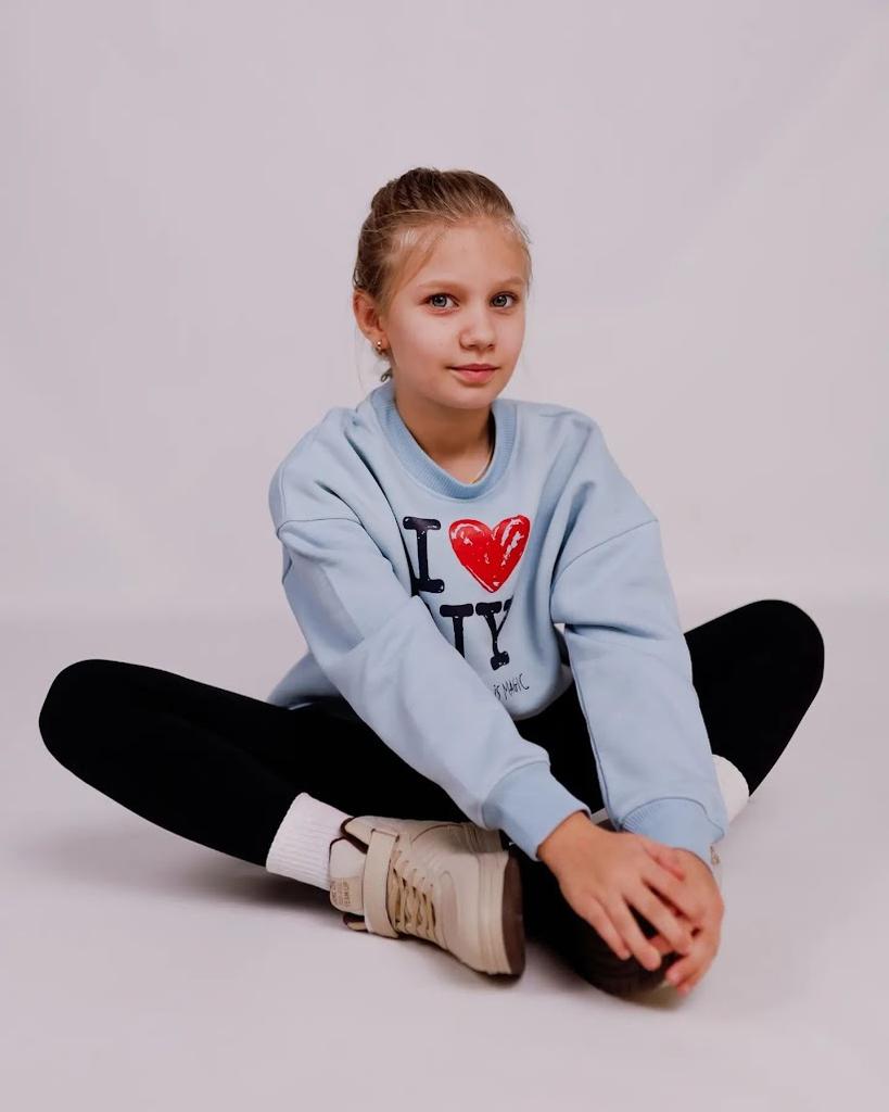 Mädchen Oversize Warmes Sweatshirt – Bedruckter Text, Winter, 6416-025-33 HC