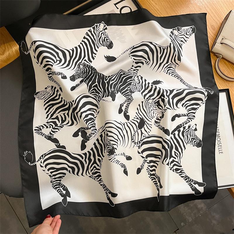 Lenço Quadrado de Cetim de Seda 100% Puro Alta Qualidade para Mulheres Estampado Bolsa de Mão Pulseiras de Pulso Xale Feminino Lenço de Pescoço Foulard