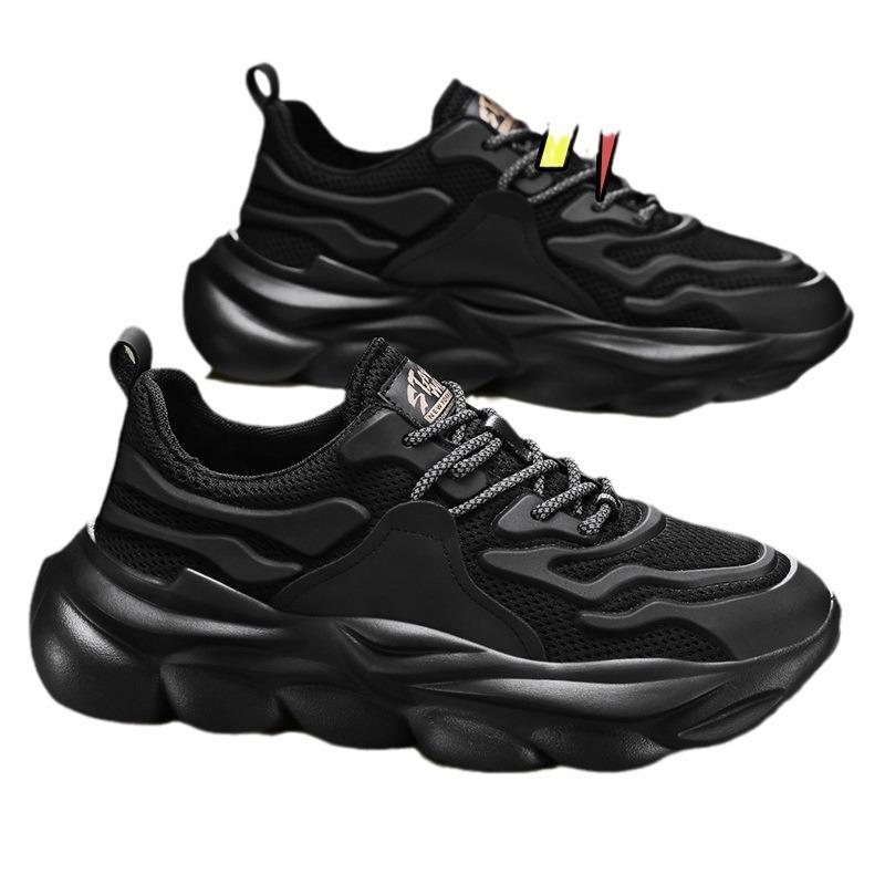 2024 men's shoes spring new breathable mesh sneakers lightweight dad shoes platform casual trendy shoes little white shoes