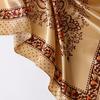 Ladies Paisley Printed Flower Satin Square Towel Soft Silk Textured Headscarf Wholesale Vintage