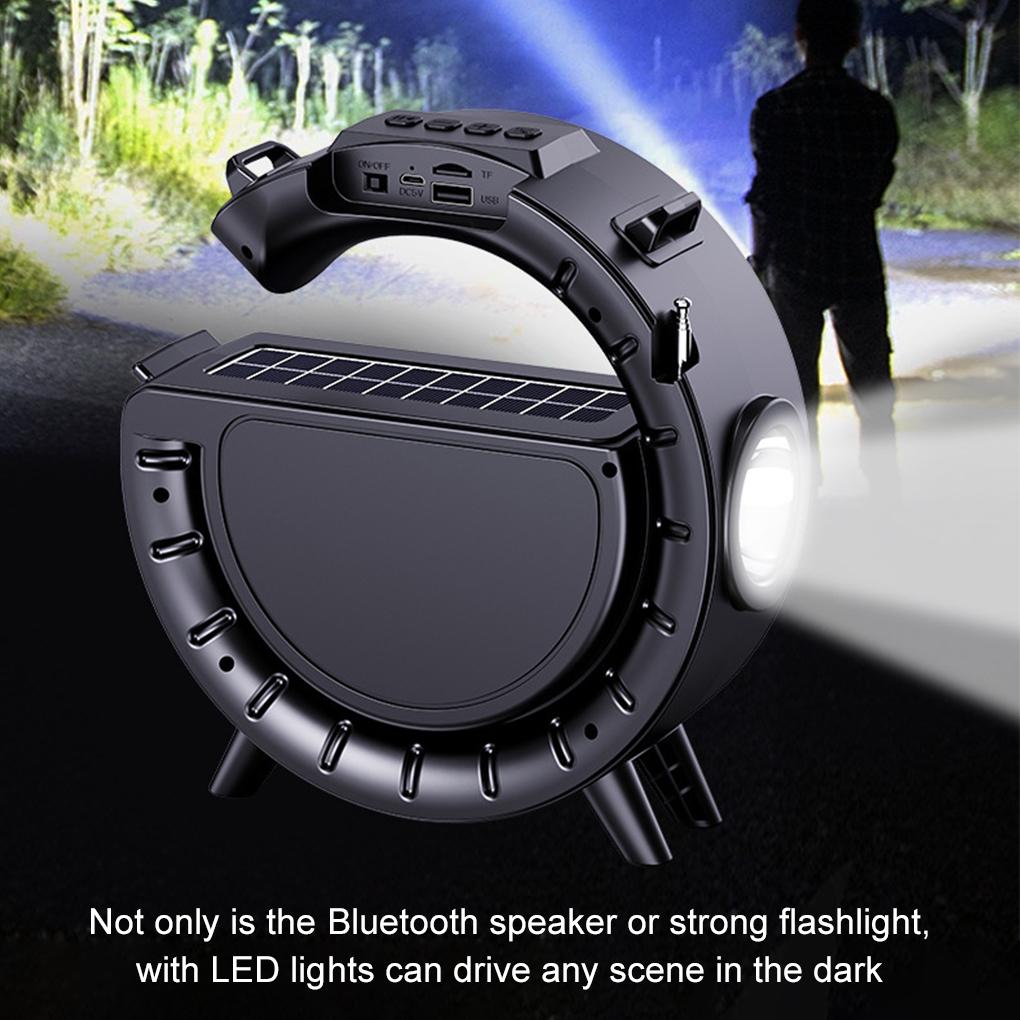 Outdoor Portable Bluetooth Speaker, Large G Flashlight, Solar Player, Wireless Card, Music Household Lamp Party Tools