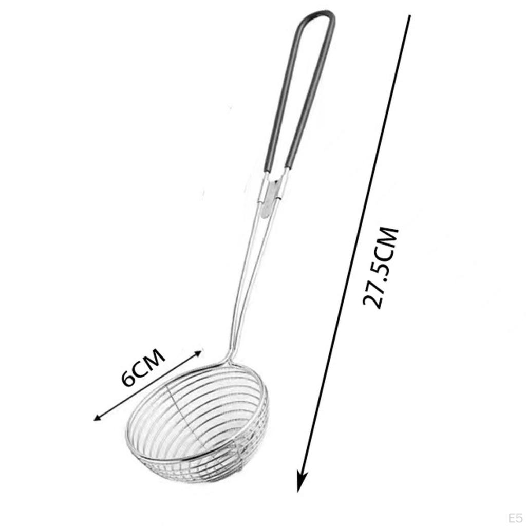 Schaumlöffel Sieb Netz Ergonomischer Griff Bratlöffel Küchenzubehör für Früchte,