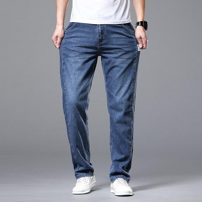 Straight Jeans Men's New Trendy Brand Casual Versatile Denim Trousers Summer Straight Loose Pants Summer