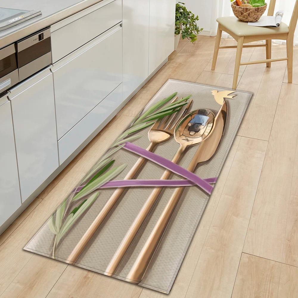 Tableware Pattern Home Kitchen Floor Mat Door Decoration Floor Mat