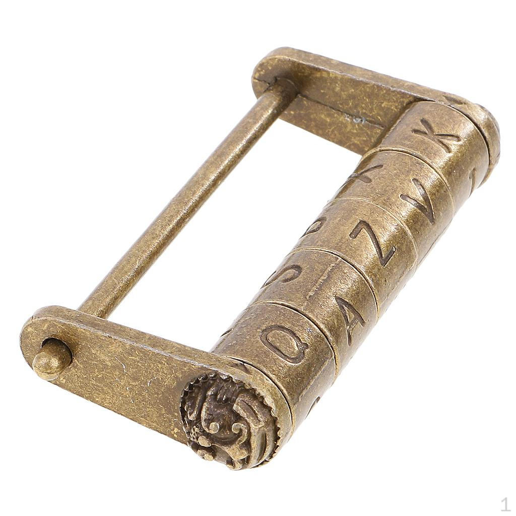 Chinese Vintage Padlock lock Carved Word Password Home Decoration