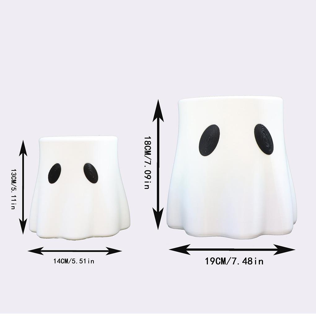 Unique Halloween Gift Idea Halloween Ghost Flower Pot Halloween Ghost Bucket Vase Candy Bowl Fern Display Stand Decor for Ghost