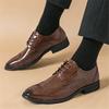 New Designer Men's Business Patent Leather Business Brogues Shoes Male Formal Wedding Dress Homecoming Footwear Zapatos Hombre