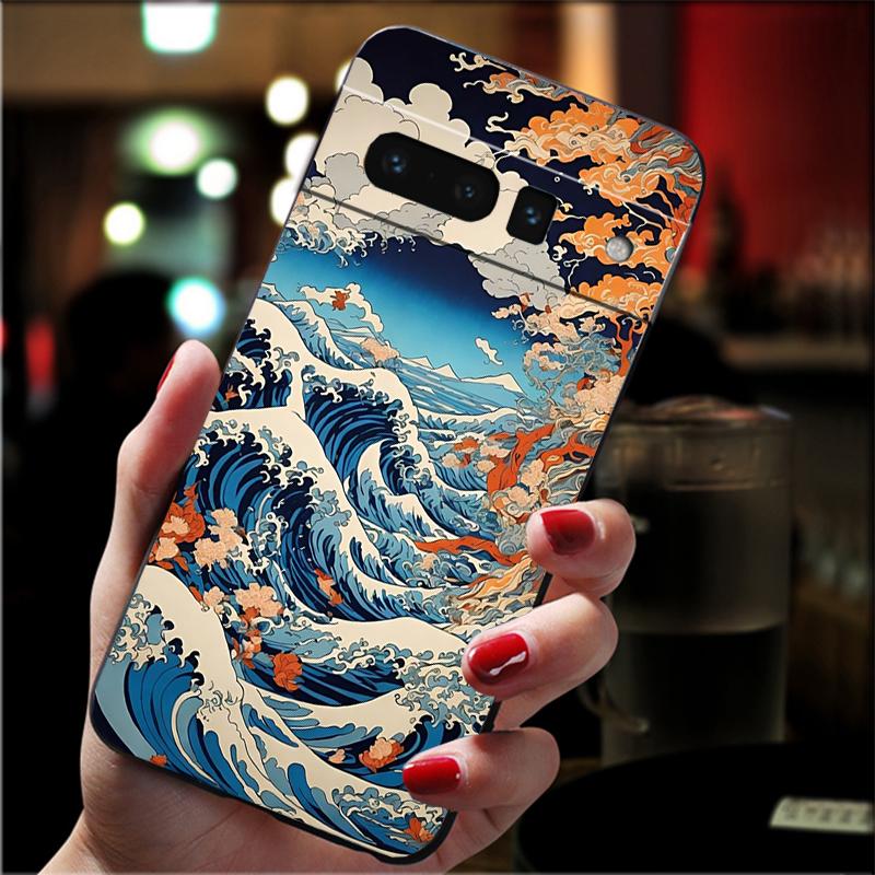 

For Google Pixel 10 9 Pro XL Silicone Phone Soft Case For Google Pixel 9A 8A 7A 6A 5 Great Wave off Kanagawa Japanese Style Google Pixel 9