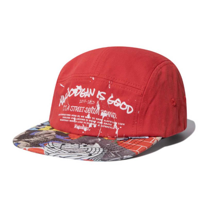 MAGOODGAN Headwear 9306 Collage Color Block Red Camp Cap