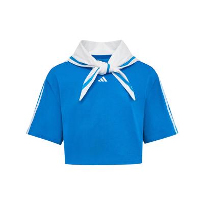 Dance Box With Scarf Three Stripes Dance Series Navy Collar Sailor Style Pullover Short Sleeve T-Shirt Women Tops KZ4180