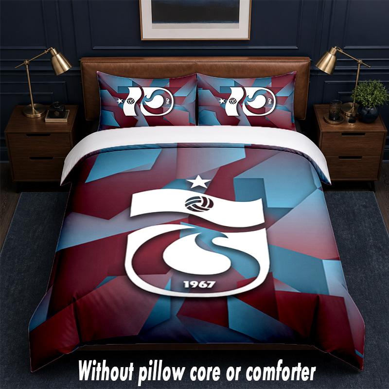 Trabzonspor FC Design Bed Bedding Set 1 Duvet Cover + 2 Pillowcases Soft Breathable Household Bed Linens