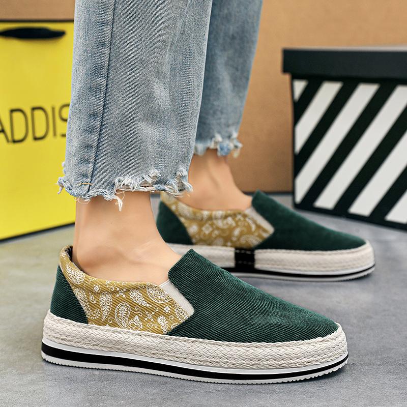 Herren Canvas Sneaker Slip On - Leichte Freizeitschuhe Mit Weicher Sohle
