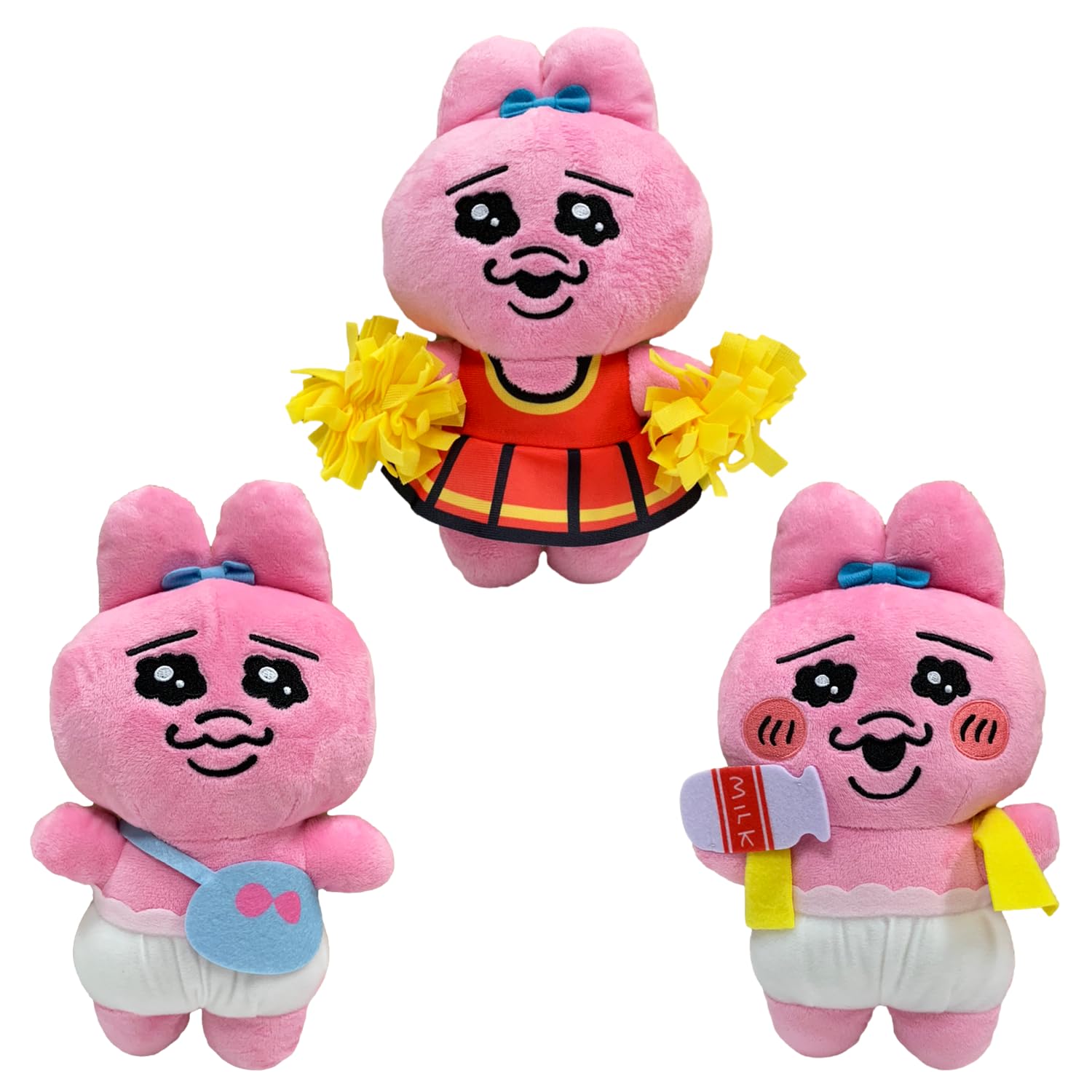 

Poor Rabbit stylish stuffed toy set of 3 25cm me! types, approx. розовый