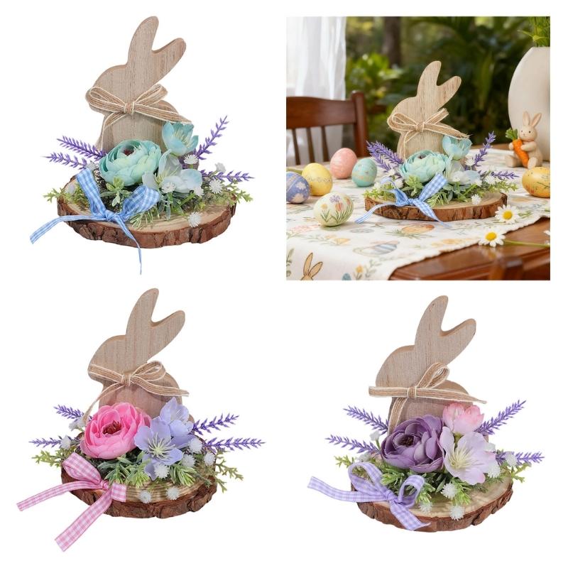 Holz Osterhase Skulptur Tierfigur Ornament Frühling Heimdekoration Für Kaminsims Bücherregal Tischplatte Display