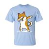 Funny Men's T-Shirt Shiba Inu Dabbing Tops Tees Discount Crew Neck Dance Tshirt Short Sleeve Cotton Casual T Shirt Wholesale