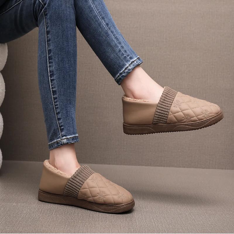 Support customized cotton shoes, piled and thickened casual snow-proof middle-aged mother non-slip women's shoes